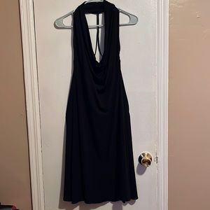 Sexy Black halter top black dress